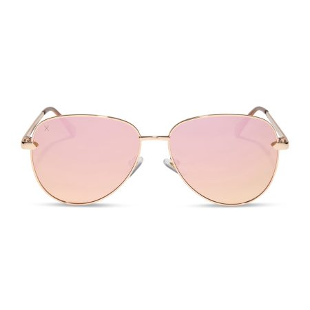 abbot - shiny gold + champagne mirror polarized sunglasses
