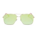 encino - gold + cyan mirror polarized sunglasses
