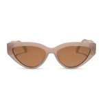 last call - milky nude + brown w/ gold flash polarized sunglasses